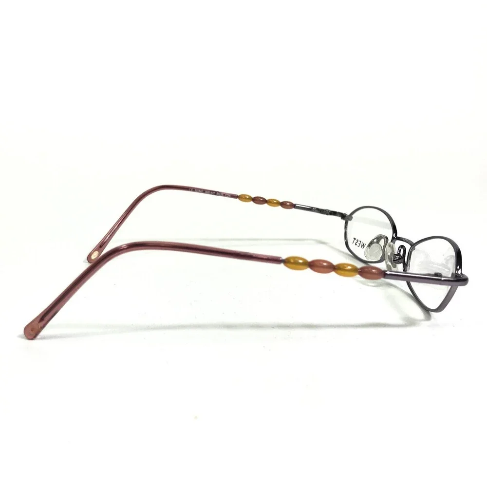 Nine West Petite Small Eyeglasses Frames RU5 Purple Silver Cat Eye 43-16-125
